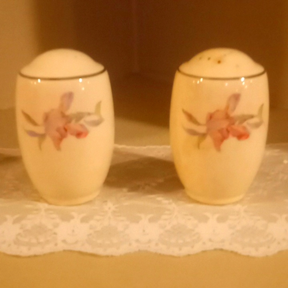 Vintage Universal Cambridge Iris Camwood Ivory- Salt & Pepper Set